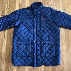 Men's U.S. Polo Assn Light Weight Navy Coat  Size 4XLT with Corduroy Collar
